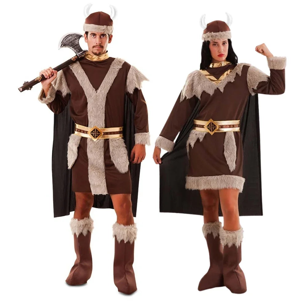 Disfraces en Pareja de Vikingos Marrones Vikingos Disfraces Simon